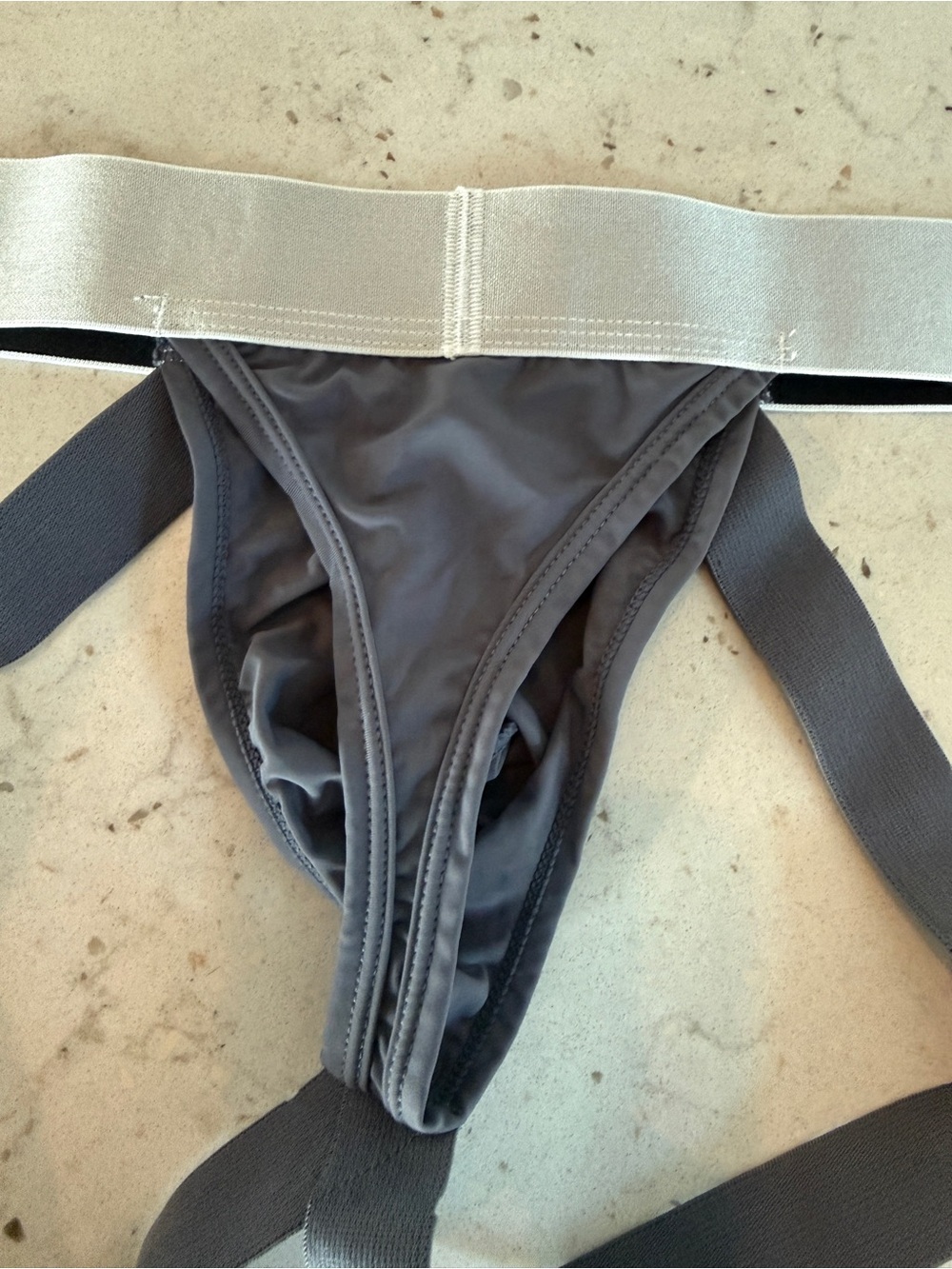 AWRY Apex Jock Thong in Gray, Large - Picture 9 of 9